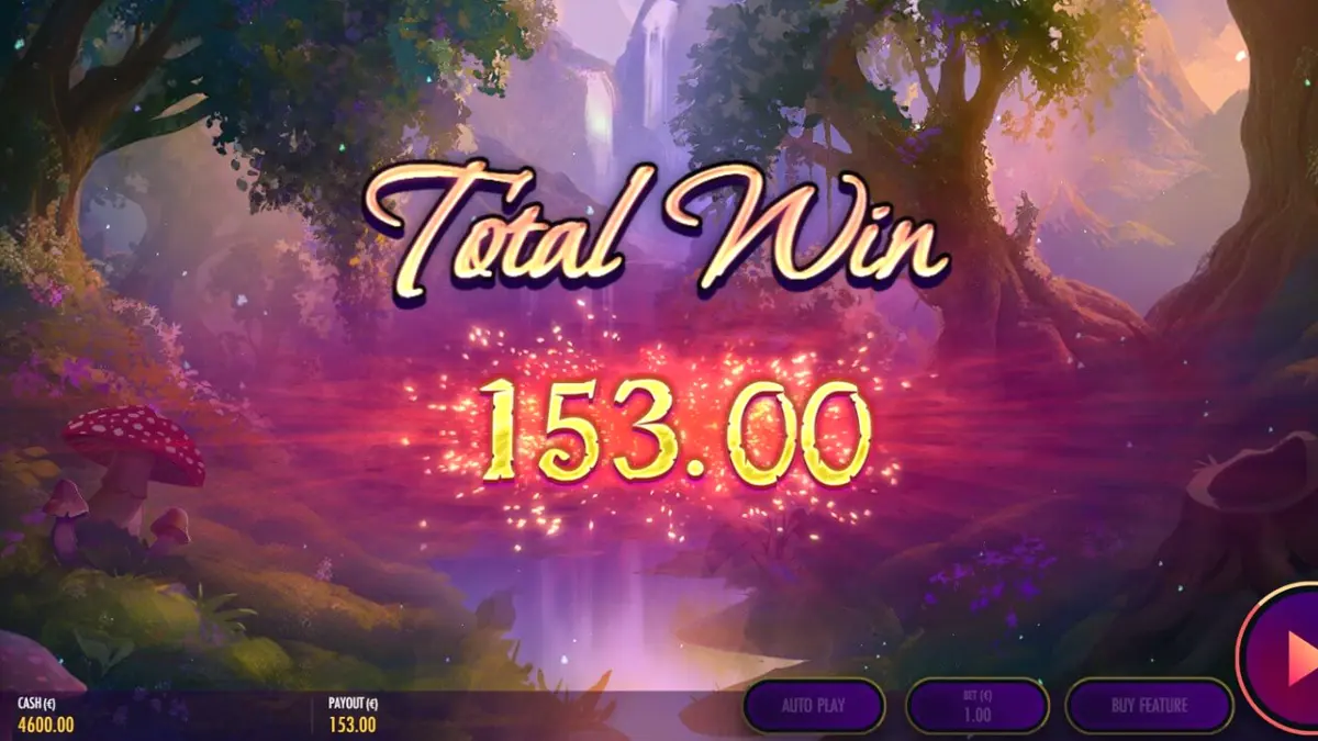 Pemandangan hutan mistis dalam slot Pan's Arcadia